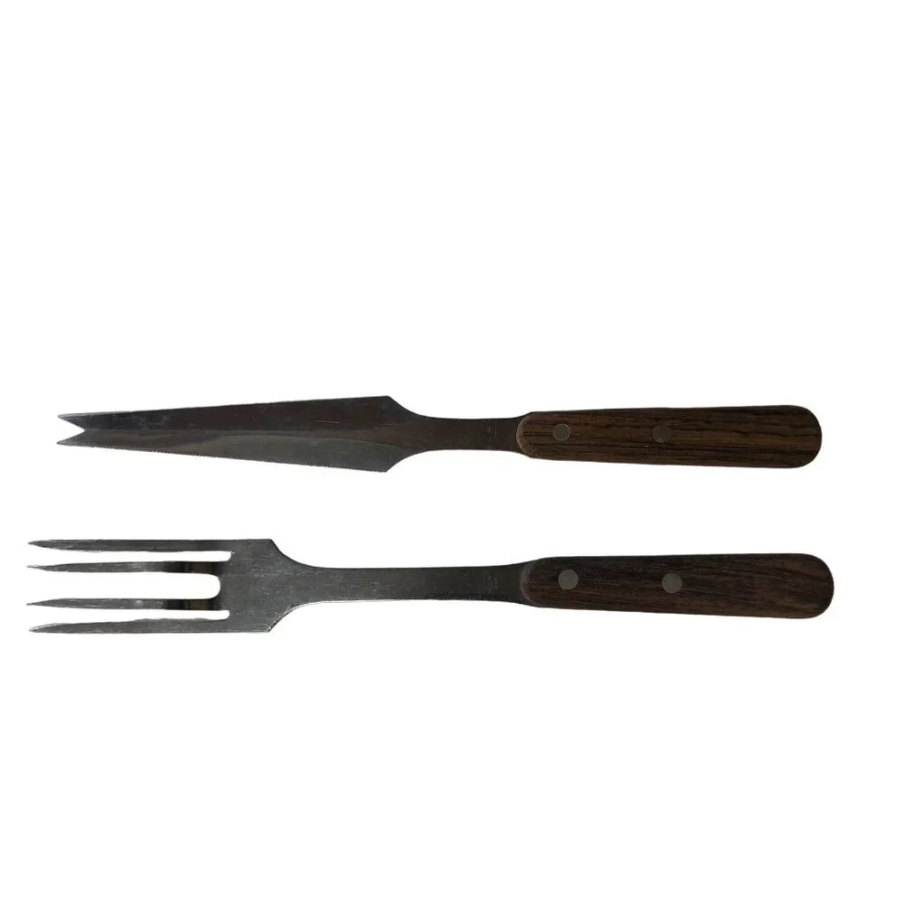 Vintage Utensil Serving Set Used 2 Piece Meat Carving